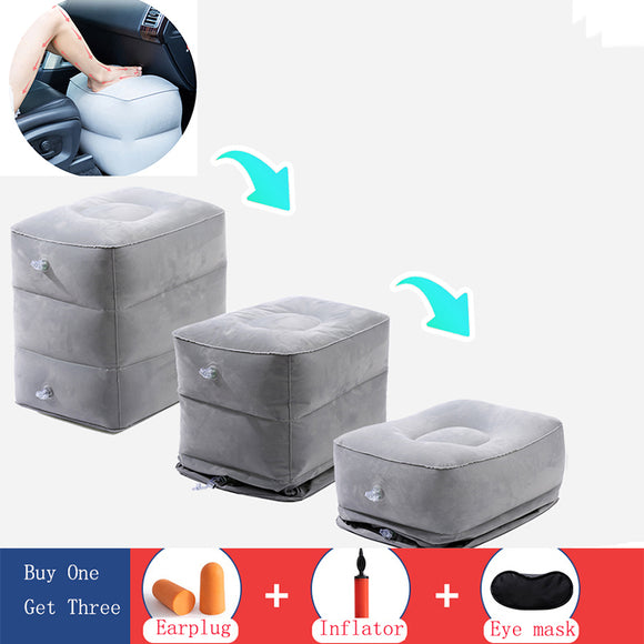 Portabl Inflatable Travel Foot Rest Pillow Feet Cushion